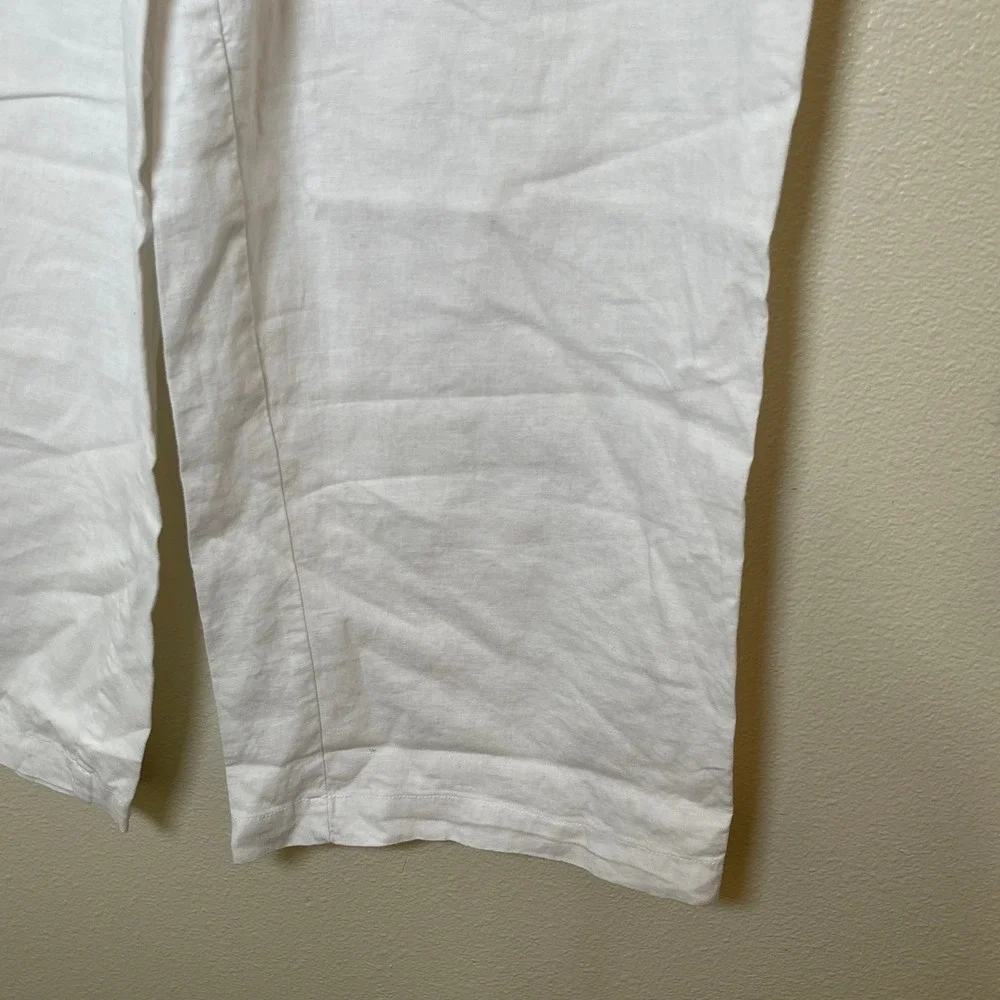 Casa Cabana Women's Linen Blend Pull on White Capris‎ Size Small